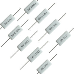 5W Ceramic Cement Resistor 0.1 Ohm 10KJ Horizontal Resistor